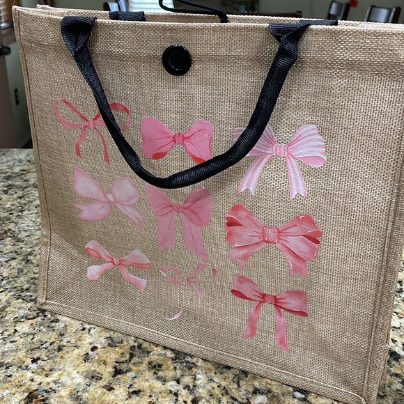 Pink Bow Tote Bag - Picture 13 of 14